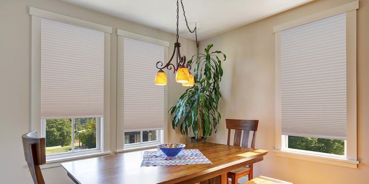 White Window Shades Dining Room Kitchen