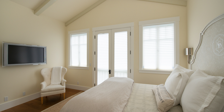 White Window Shades Bedroom French Door Windows