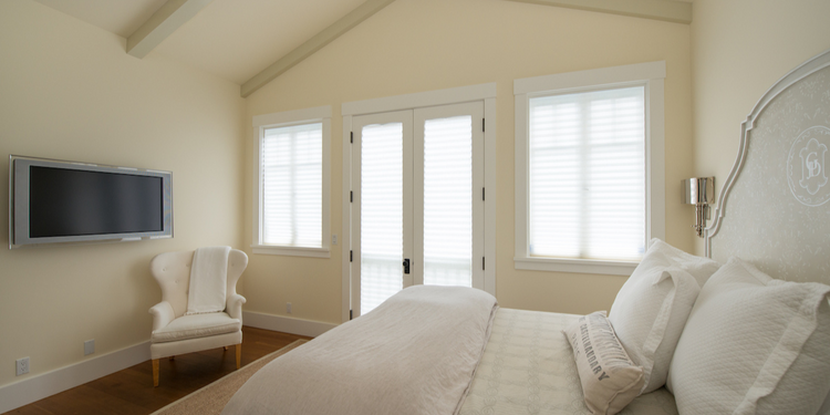 White Window Shades Bedroom French Door Windows 