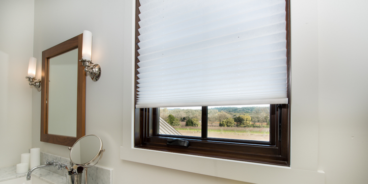 White Window Shades Bathroom