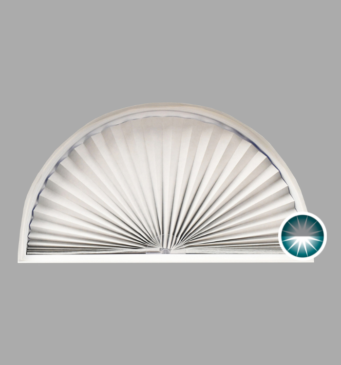 Original Arch Fabric Pleated Light Blocking White Window Shade Redi Shade