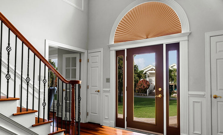 arch pleated light blocking natural entryway