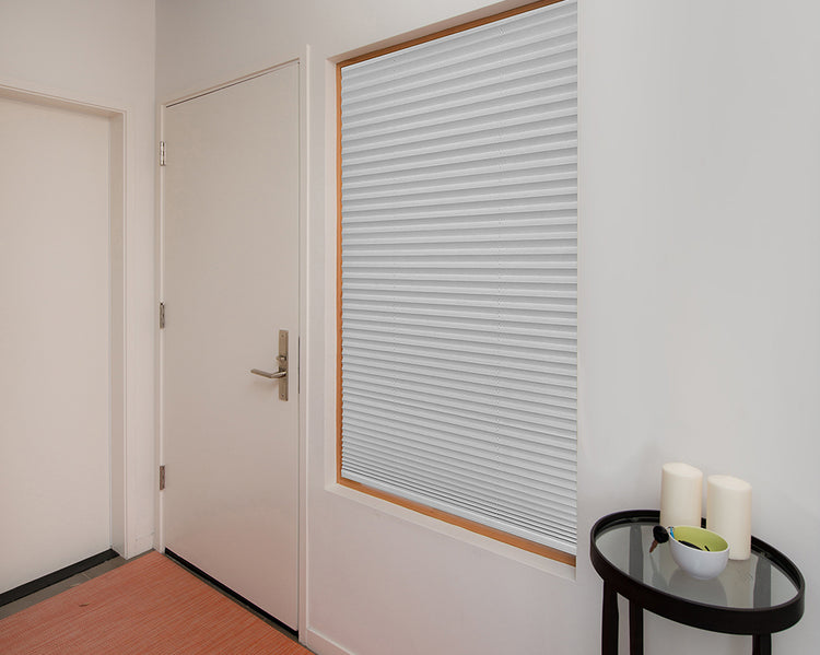 Easy Lift Pleated Light Blocking White Entry Way 
