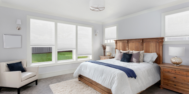 White Window Shade Bedroom