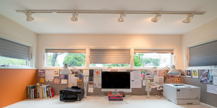 Grey Window Shades Home Office