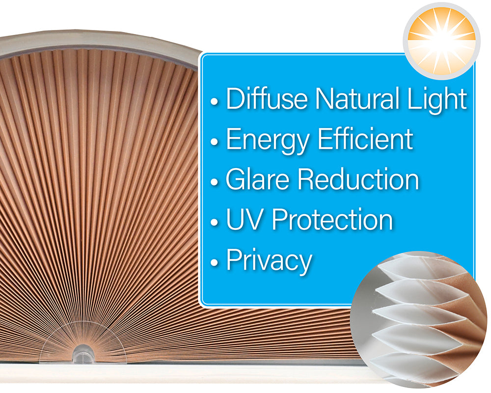 Reduction Shading Original Arch Fabric Cellular Window Shade Natural | No Tools – Redi Shade