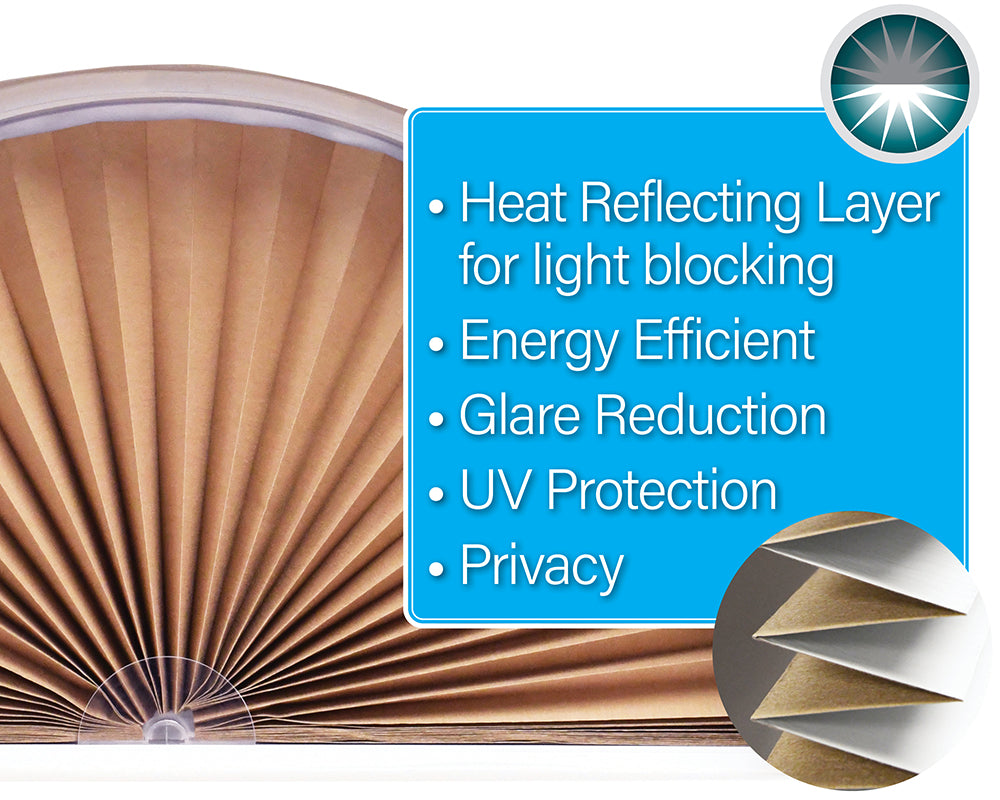 Original Arch Fabric Pleated Light Blocking Natural Window Shade – Redi ...