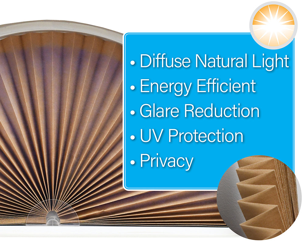 Redi Shade Arch Benefits: Diffuse Natural Light, Energy Efficient, Glare Reduction, UV Protection, & Privacy