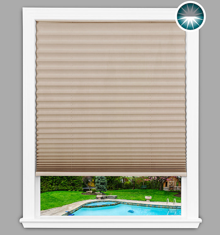 Easy Lift Cordless Pleated Light Blocking Shade Natural No Tools