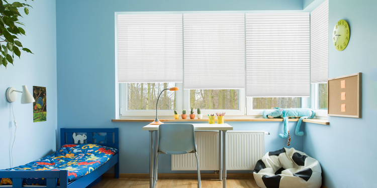 Children and Pet Safe White Window Shades Kids Bedroom