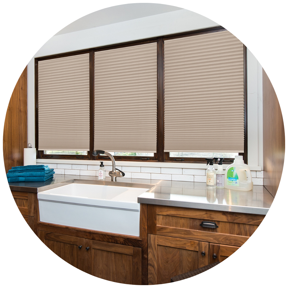 Natural Easy Lift Window Shades Kitchen 